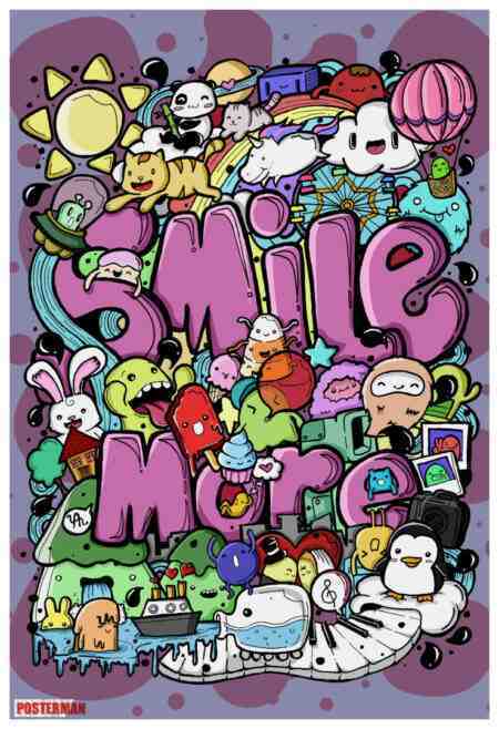 SMILE MORE DOODLE POSTER