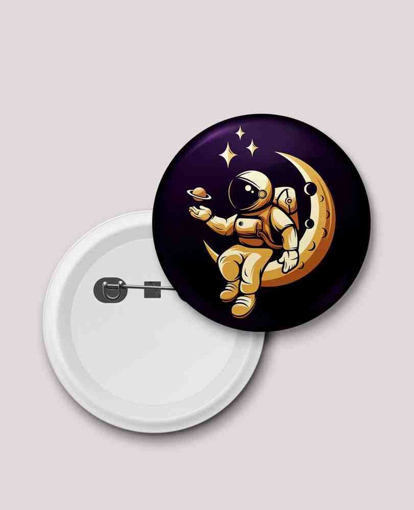 SPACE ASTRONAUT BUTTON BADGE