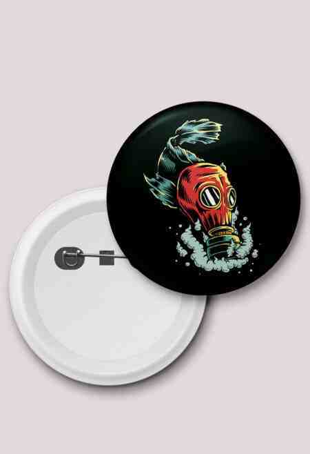 PSYCHEDELIC GAS MASK BUTTON BADGES